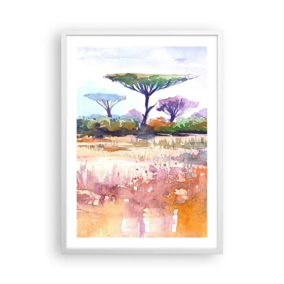 Poster in cornice bianca - I colori della savana - 50x70 cm