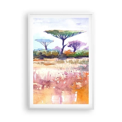 Poster in cornice bianca - I colori della savana - 61x91 cm