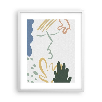 Poster in cornice bianca - Il bacio dei fiori - 40x50 cm