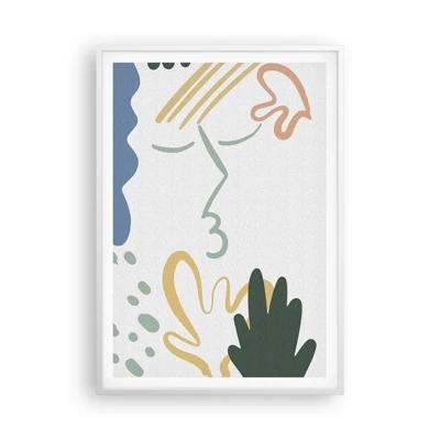 Poster in cornice bianca - Il bacio dei fiori - 70x100 cm