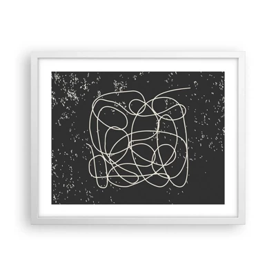 Poster in cornice bianca - Il caos dei pensieri - 50x40 cm