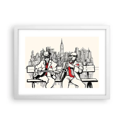 Poster in cornice bianca - Improvvisare a New York - 40x30 cm