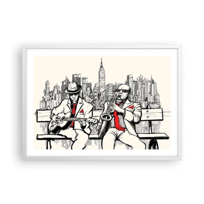 Poster in cornice bianca - Improvvisare a New York - 70x50 cm