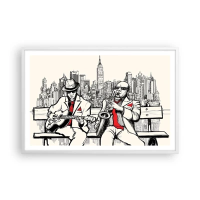 Poster in cornice bianca - Improvvisare a New York - 91x61 cm