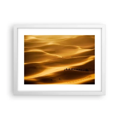 Poster in cornice bianca - La carovana sulle onde del deserto - 40x30 cm