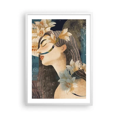 Poster in cornice bianca - La favola della principessa con i gigli - 50x70 cm