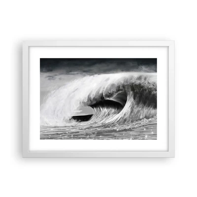 Poster in cornice bianca - La furia dell'oceano - 40x30 cm