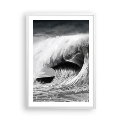 Poster in cornice bianca - La furia dell'oceano - 50x70 cm