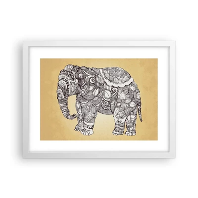 Poster in cornice bianca - L'elefante nascosto - 40x30 cm