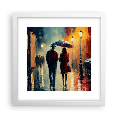 Poster in cornice bianca - Love story cittadina - 30x30 cm