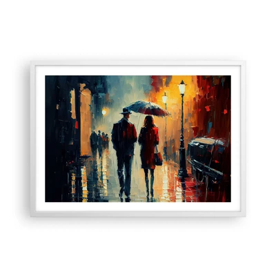 Poster in cornice bianca - Love story cittadina - 70x50 cm