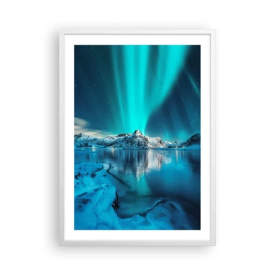 Poster in cornice bianca - Notte di luce - 50x70 cm