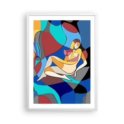 Poster in cornice bianca - Nudo cubista - 50x70 cm