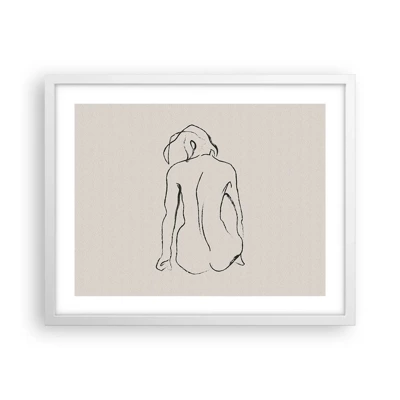 Poster in cornice bianca - Nudo di ragazza - 50x40 cm