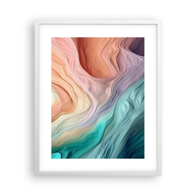 Poster in cornice bianca - Onda arcobaleno - 40x50 cm