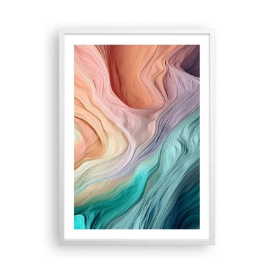 Poster in cornice bianca - Onda arcobaleno - 50x70 cm