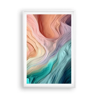 Poster in cornice bianca - Onda arcobaleno - 61x91 cm