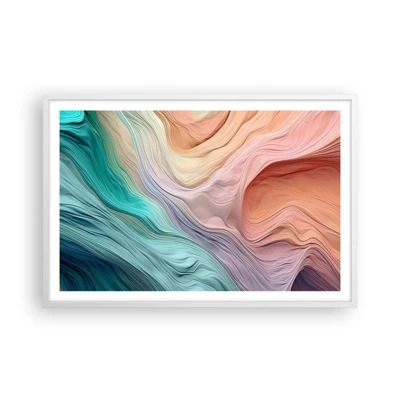 Poster in cornice bianca - Onda arcobaleno - 91x61 cm