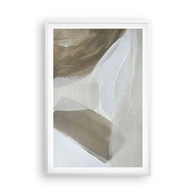 Poster in cornice bianca - Onda di bianco - 61x91 cm