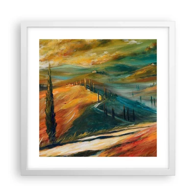 Poster in cornice bianca - Paesaggio toscano - 40x40 cm