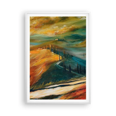 Poster in cornice bianca - Paesaggio toscano - 70x100 cm