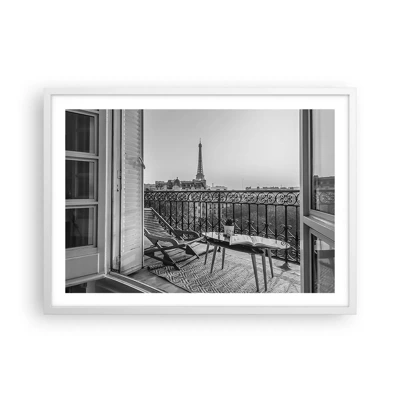 Poster in cornice bianca - Pomeriggio parigino - 70x50 cm
