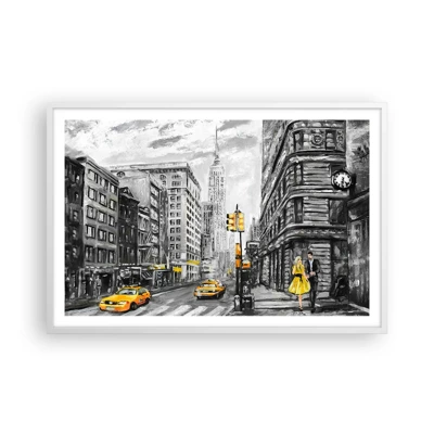 Poster in cornice bianca - Racconto di New York - 91x61 cm