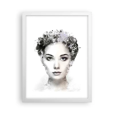 Poster in cornice bianca - Ritratto estremamente alla moda - 30x40 cm