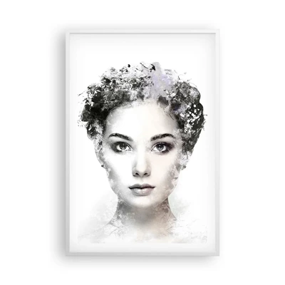 Poster in cornice bianca - Ritratto estremamente alla moda - 61x91 cm