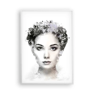 Poster in cornice bianca - Ritratto estremamente alla moda - 70x100 cm