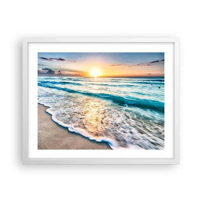 Poster in cornice bianca - Tramonto sul mare - 50x40 cm