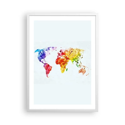 Poster in cornice bianca - Tutti i colori del mondo - 50x70 cm