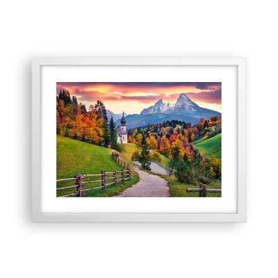 Poster in cornice bianca - Un paesaggio come dipinto - 40x30 cm