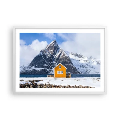 Poster in cornice bianca - Vacanze scandinave - 70x50 cm
