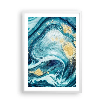 Poster in cornice bianca - Vortice blu - 50x70 cm