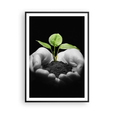 Poster in cornice nera - Amo la natura, la proteggo - 70x100 cm