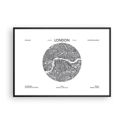 Poster in cornice nera - Anatomia di Londra - 100x70 cm