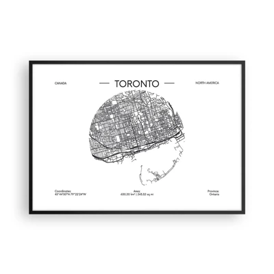 Poster in cornice nera - Anatomia di Toronto - 100x70 cm