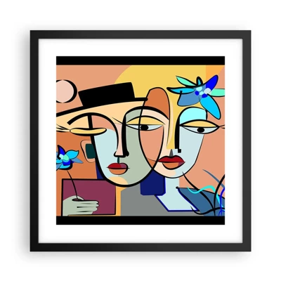 Poster in cornice nera - Appuntamento in stile Picasso - 40x40 cm