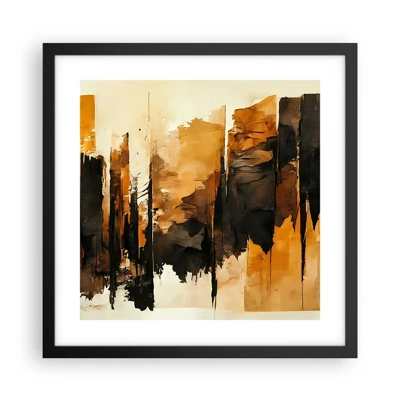 Poster in cornice nera - Armonia di nero e oro - 40x40 cm