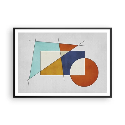 Poster in cornice nera - Astrazione: gioco modernista - 100x70 cm