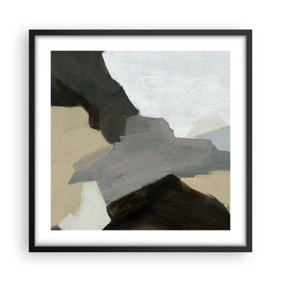 Poster in cornice nera - Astrazione: il crocevia del grigio - 50x50 cm