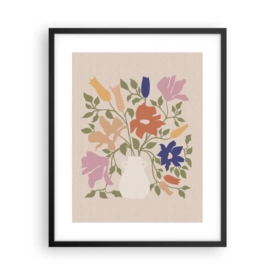 Poster in cornice nera - Bouquet delicato - 40x50 cm