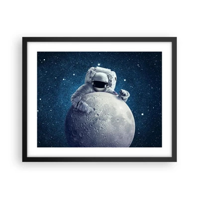 Poster in cornice nera - Burlone spaziale - 50x40 cm