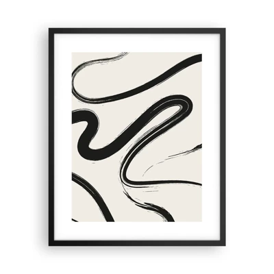 Poster in cornice nera - Capriccio bianco e nero - 40x50 cm