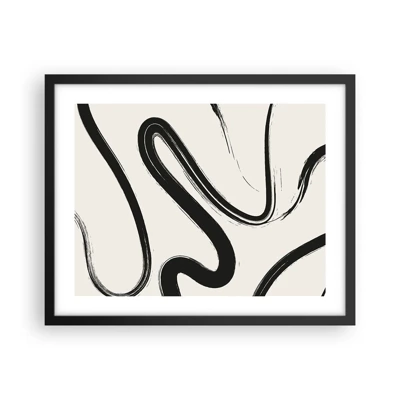 Poster in cornice nera - Capriccio bianco e nero - 50x40 cm