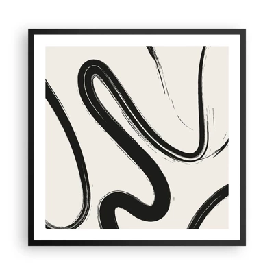 Poster in cornice nera - Capriccio bianco e nero - 60x60 cm