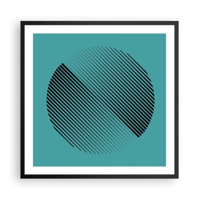 Poster in cornice nera - Cerchio: variazione geometrica - 60x60 cm