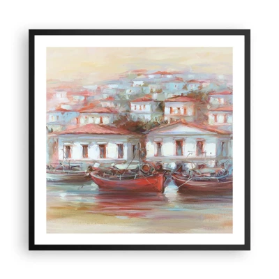 Poster in cornice nera - Cittadina felice - 60x60 cm