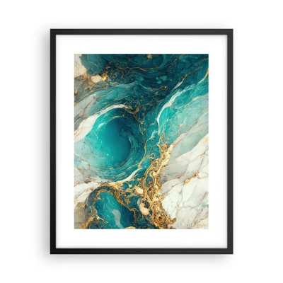 Poster in cornice nera - Composizione con vene d'oro - 40x50 cm